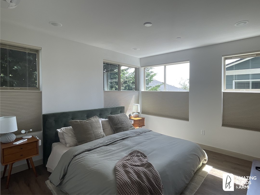 Versatile Room Darkening Honeycomb Shades on S Lane St In Beacon Hill, Seattle, WA